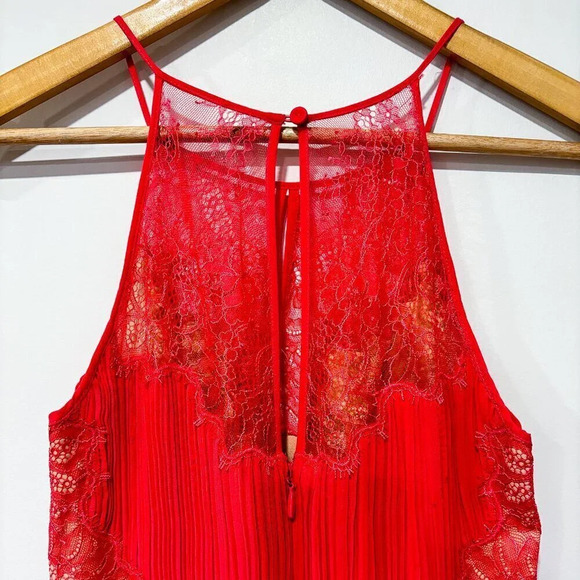 BCBGMAXAZRIA Maryella Coral Pleated Lace High-Low Dress | Size 0 * - Picture 10 of 10